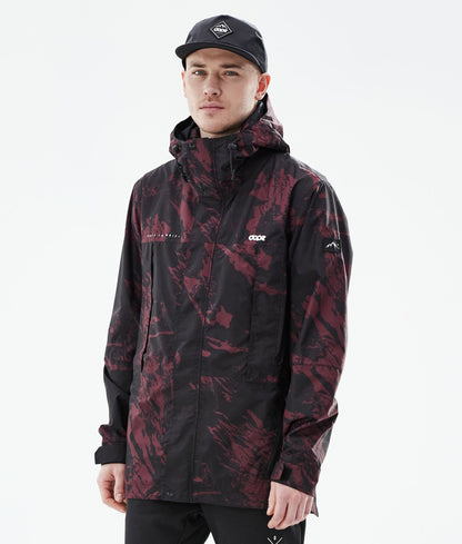 Outdoor Jacket Men Paint Burgundy