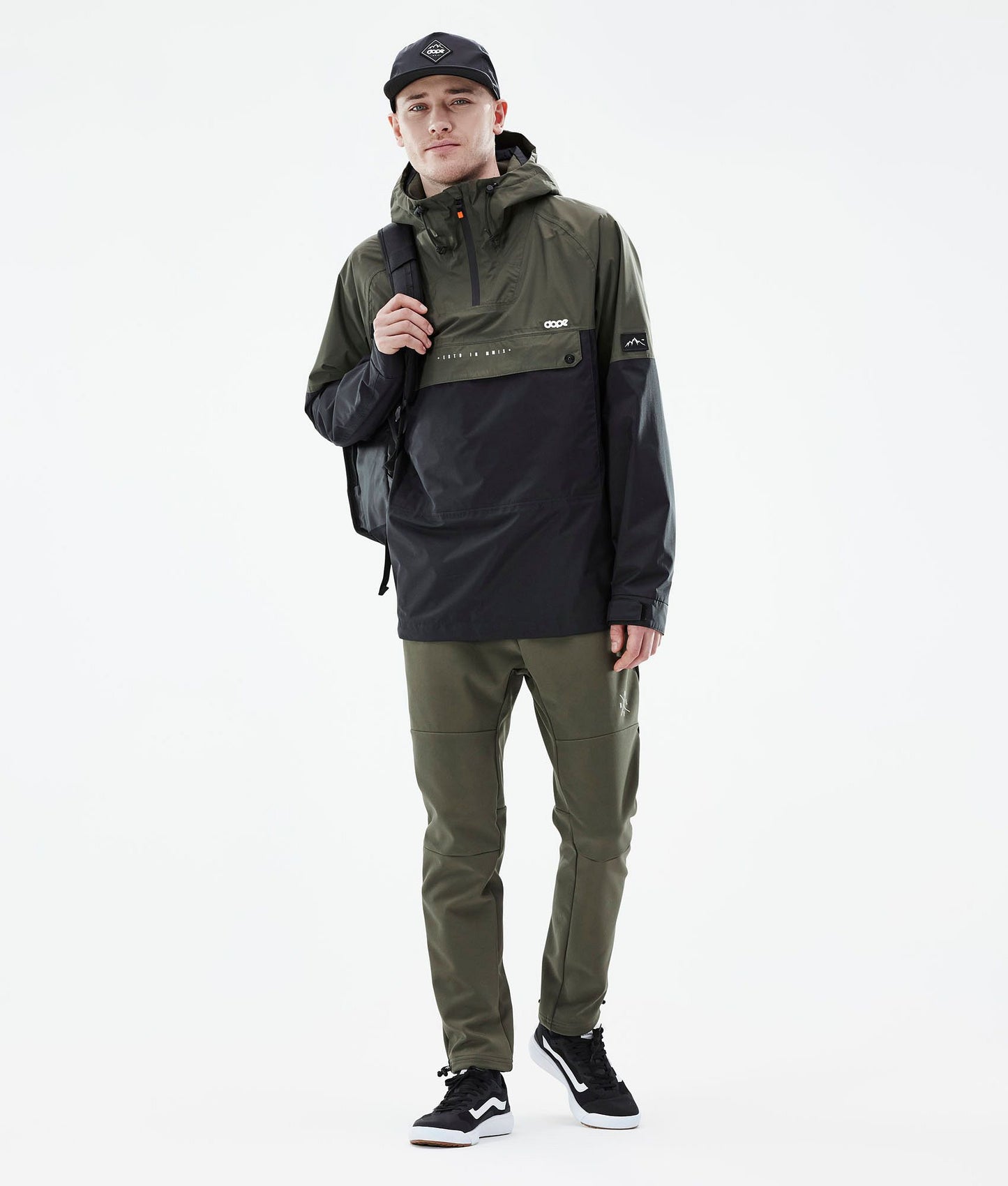 Outdoor Jacket Men Olive Green/Black