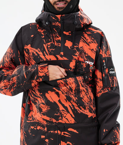 Snowboard Jacket Men Paint Orange