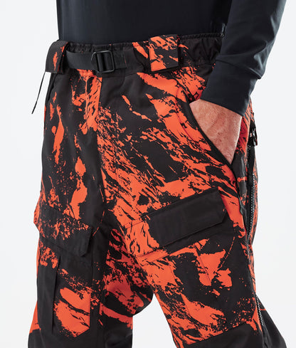 Snowboard Pants Men Paint Orange