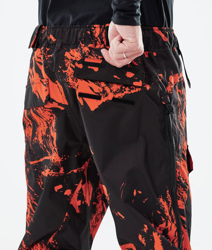 Snowboard Pants Men Paint Orange