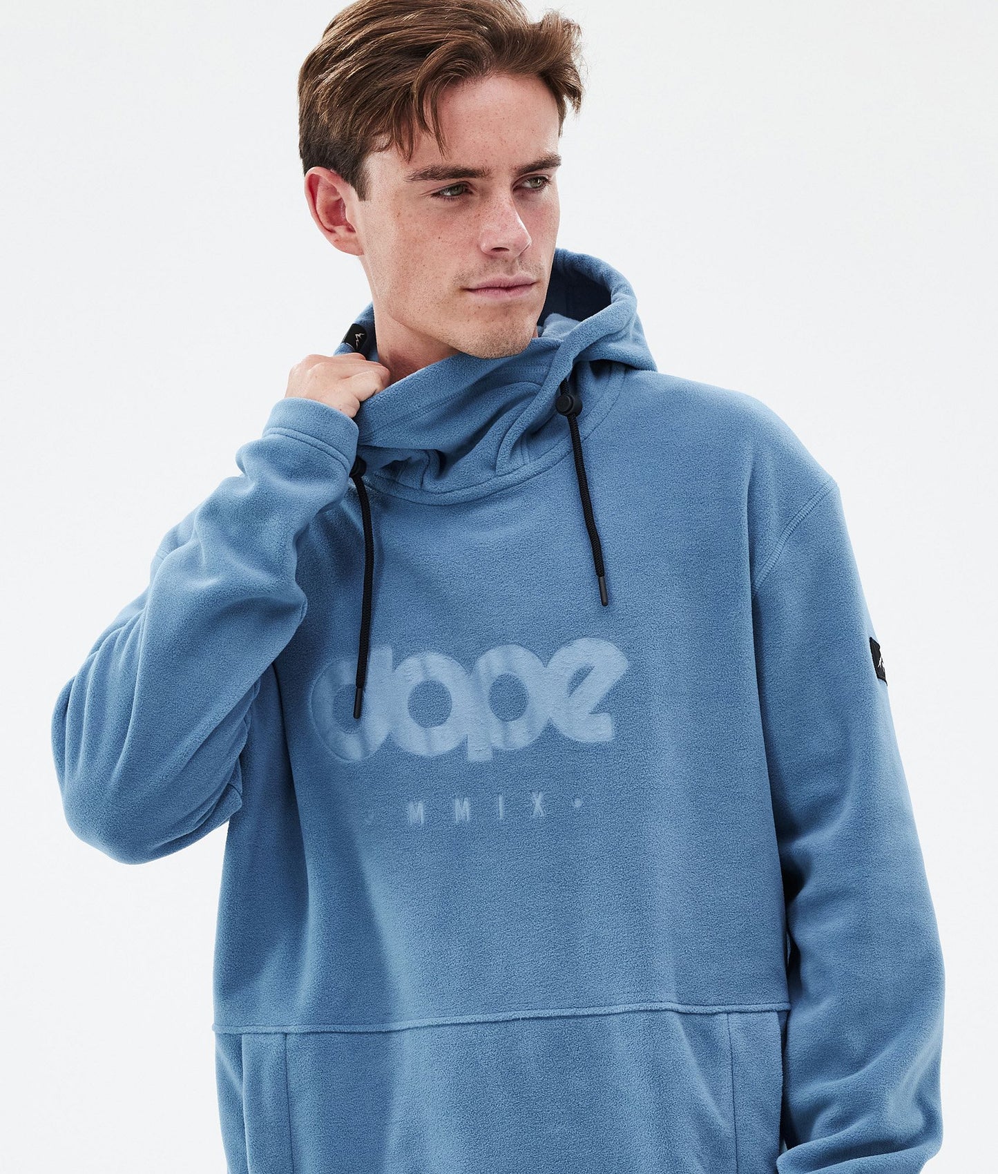 Fleece Hoodie Men Blue Steel