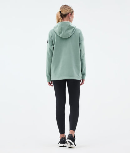 Fleece Hoodie Women Faded Green