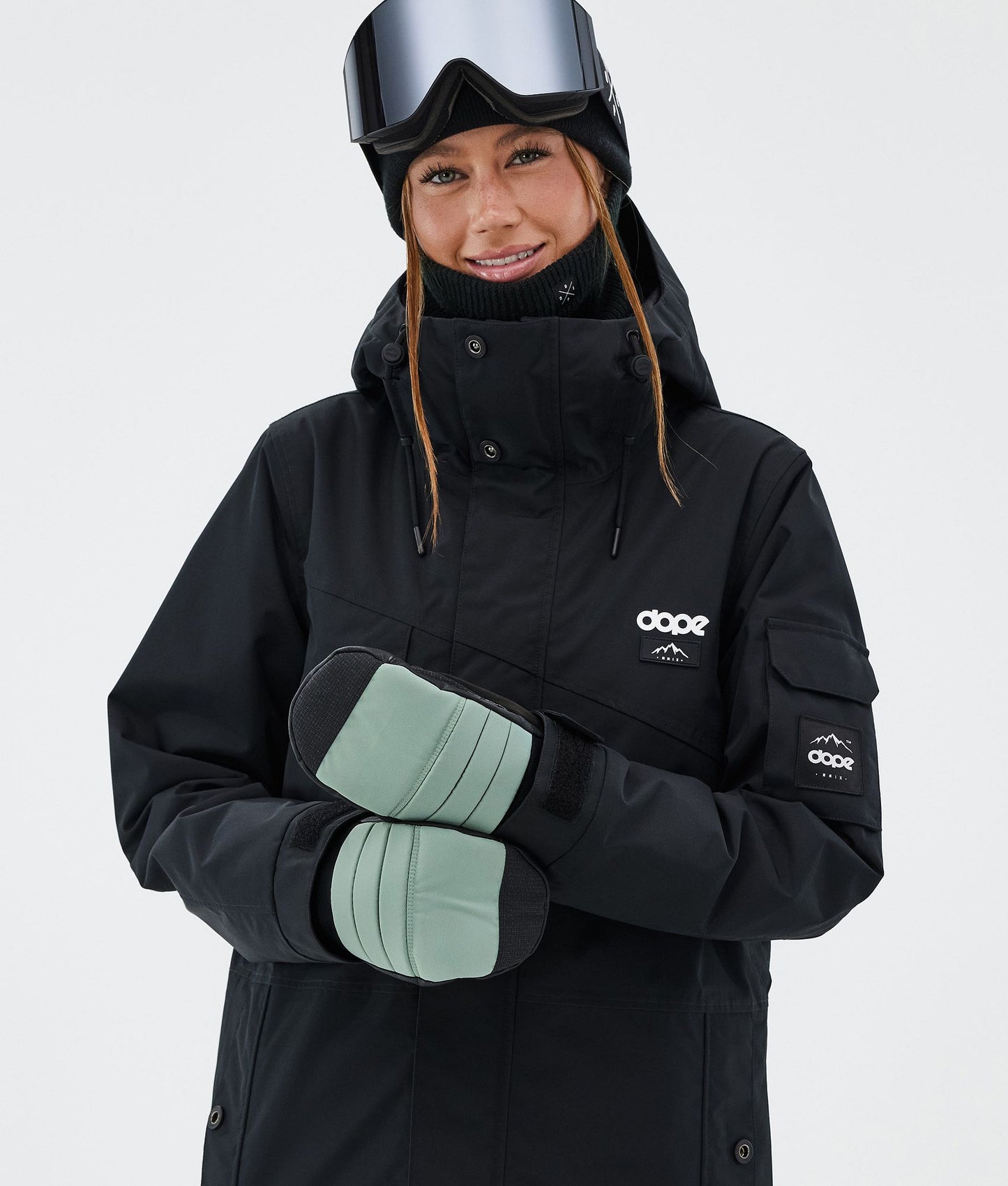 Snow Mittens Faded Green