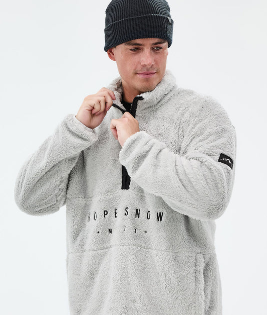 Fleece Sweater Men Light Grey