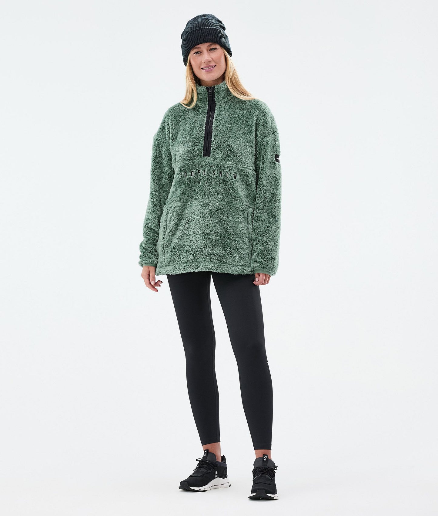 Fleece Sweater Women Faded Green