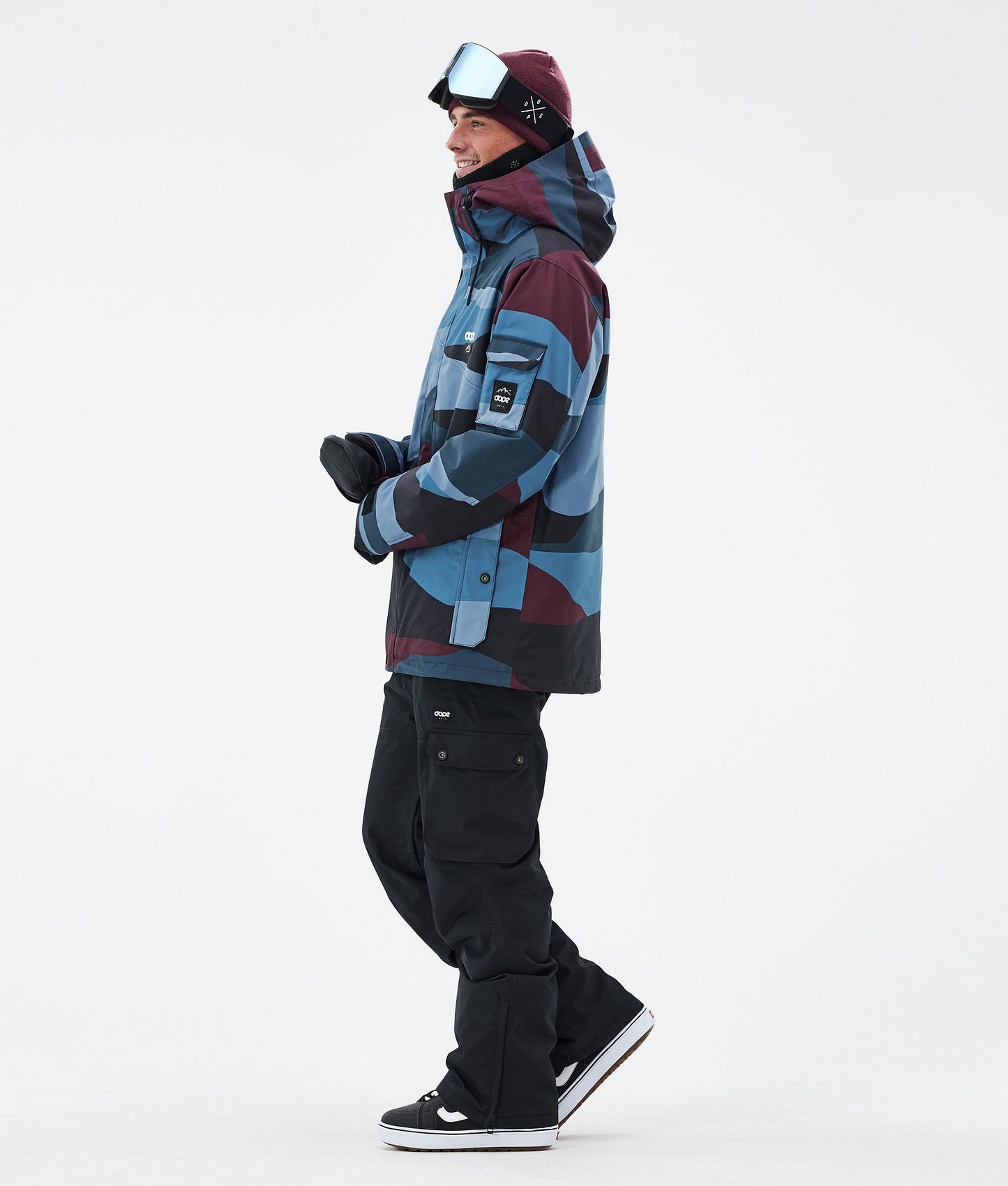 Snowboard Jacket Men Shards Burgundy Blue
