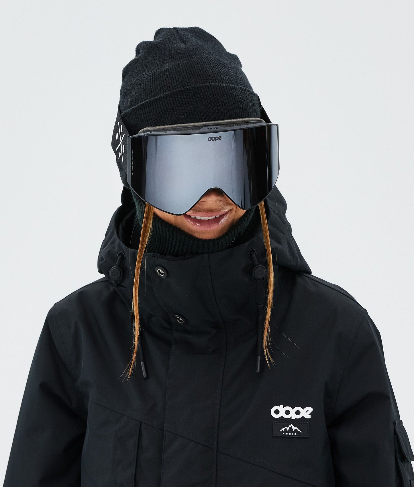 Ski Goggles Black/Silver Mirror