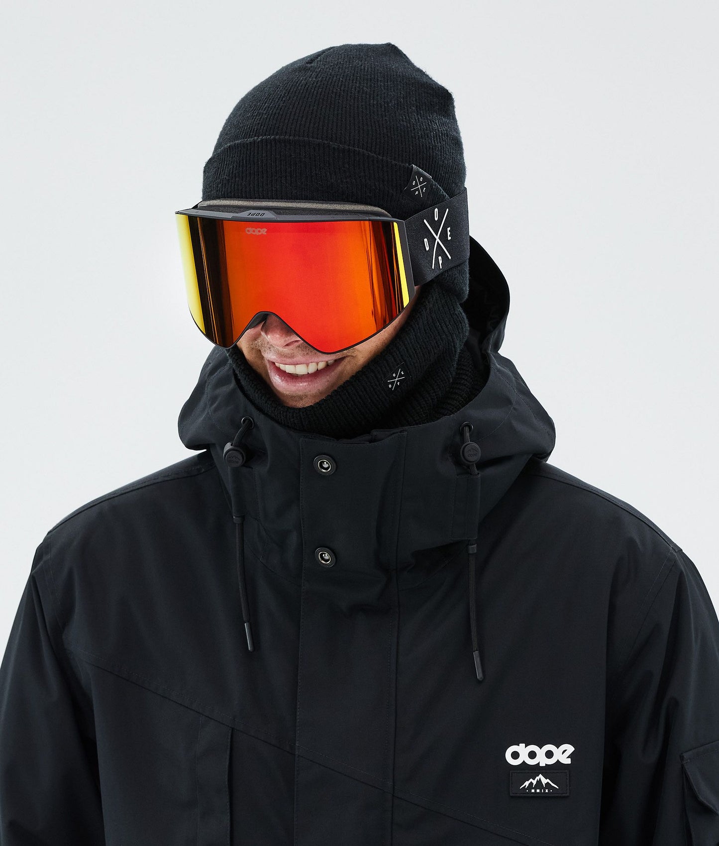 Ski Goggles Black/Red Mirror