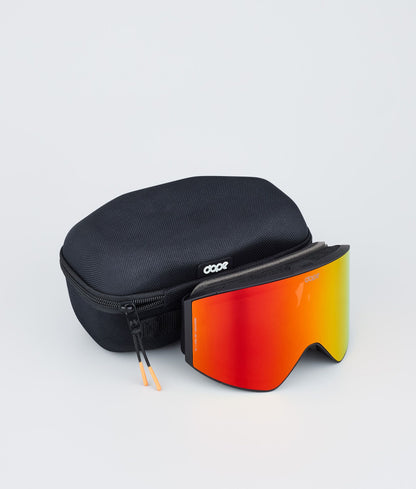 Ski Goggles Black/Red Mirror