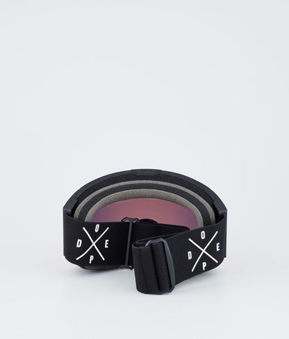 Ski Goggles Black/Red Mirror