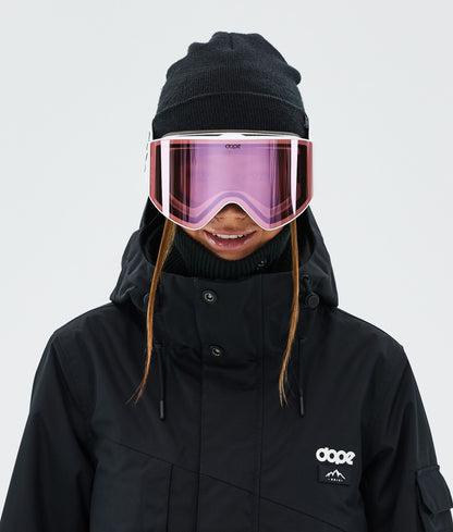 Ski Goggles White/Pink Mirror