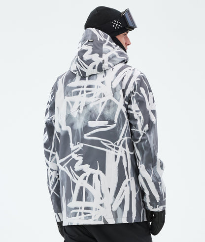 Snowboard Jacket Men Scribble Black