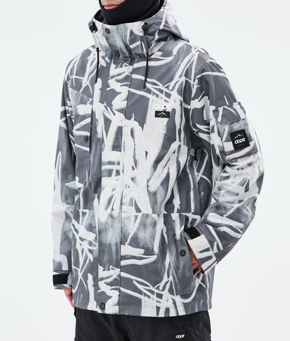 Snowboard Jacket Men Scribble Black