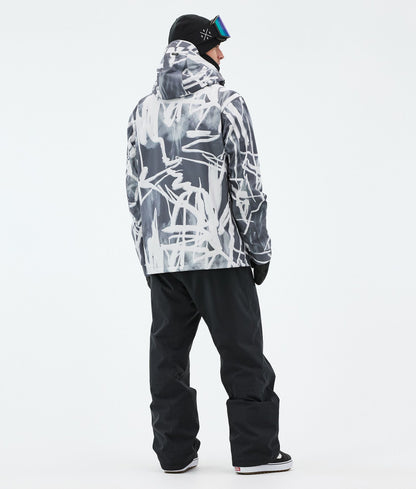 Snowboard Jacket Men Scribble Black