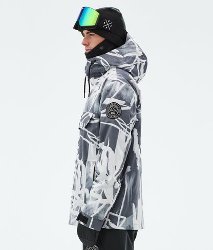 Snowboard Jacket Men Scribble Black