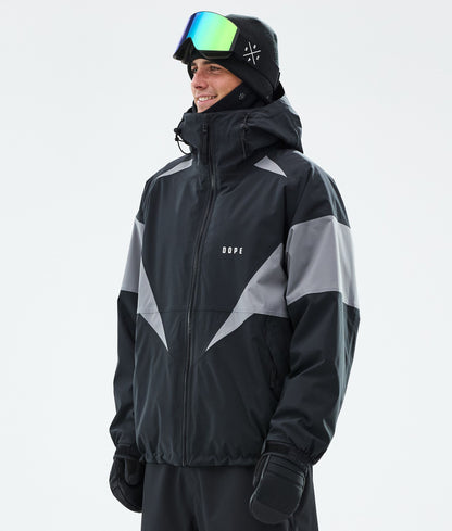 Snowboard Jacket Men Stripe Black/Walnut