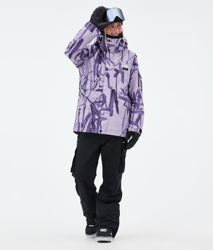 Snowboard Jacket Women Scribble Purple