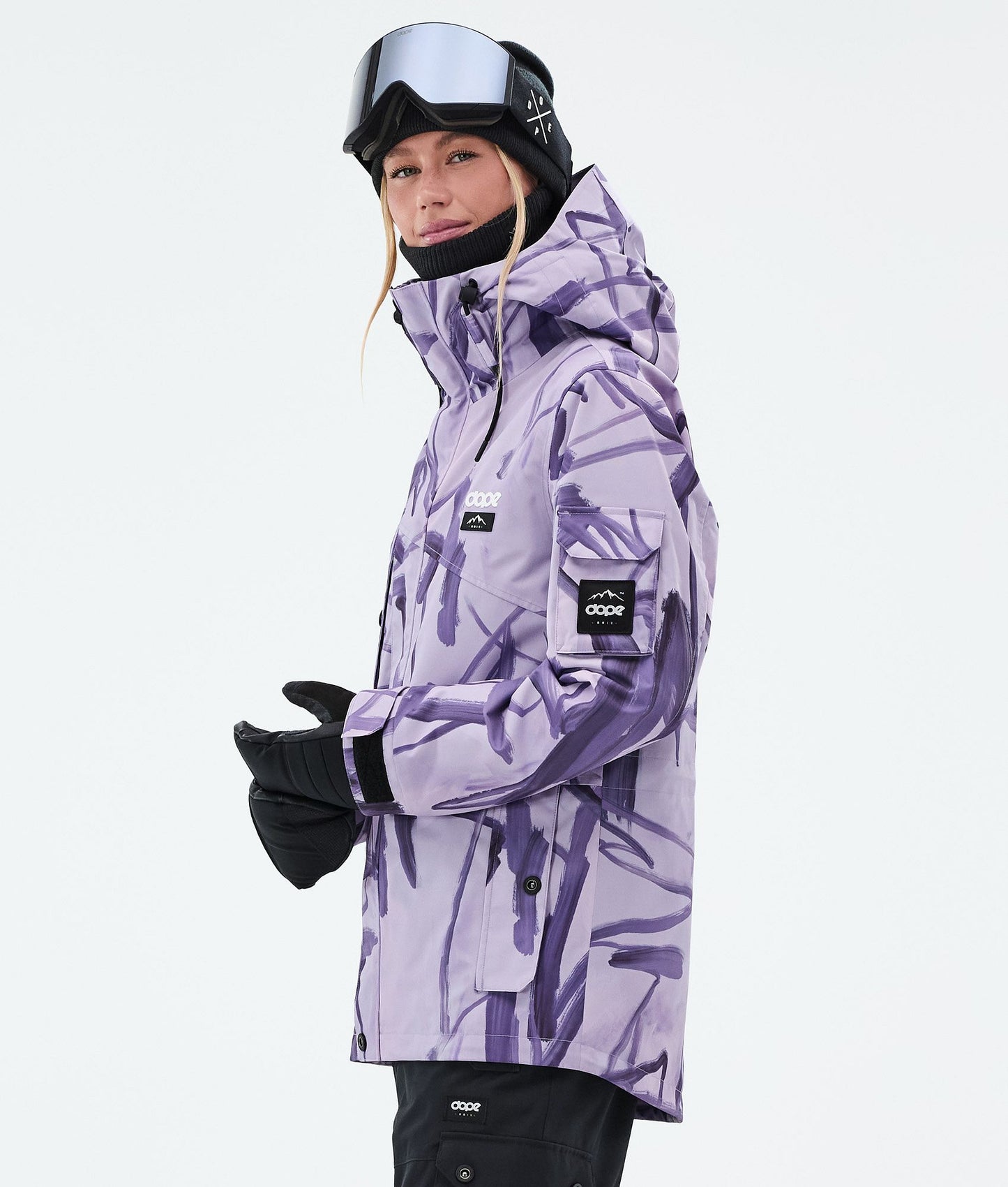 Snowboard Jacket Women Scribble Purple