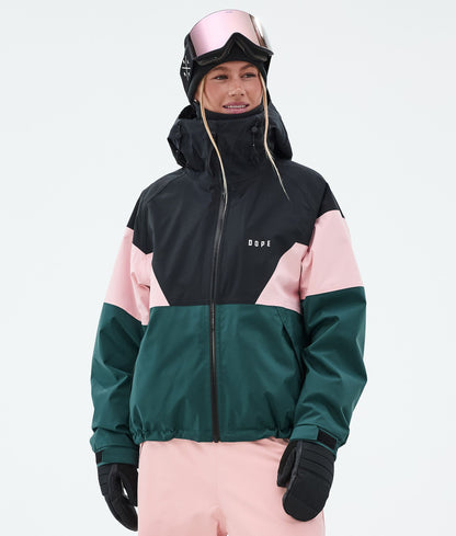 Snowboard Jacket Women Sport Dark Blue/Faded Violet/Faded Green
