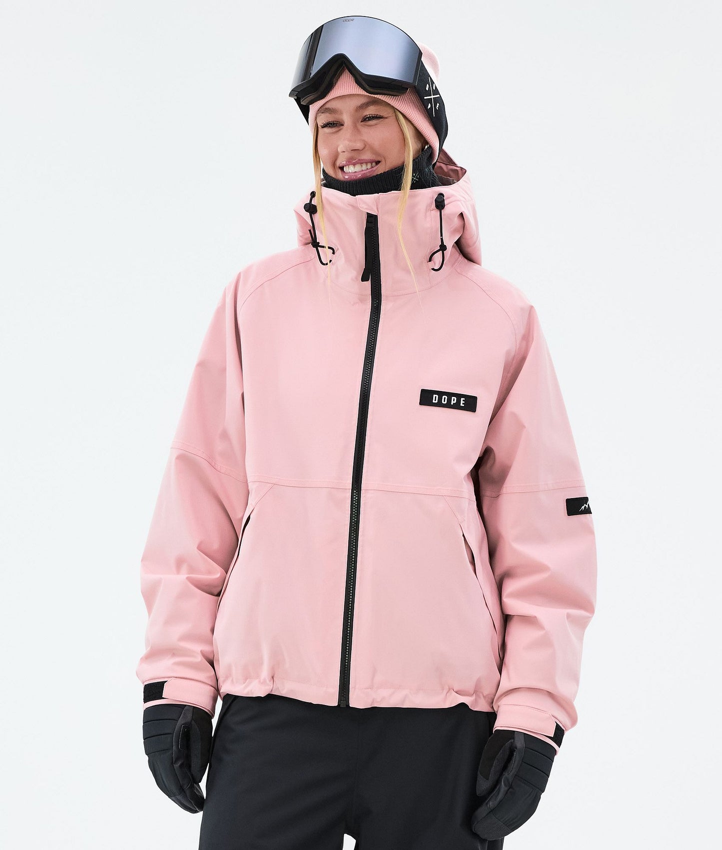 Snowboard Jacket Women Sport Black/Soft Pink/Bottle Green