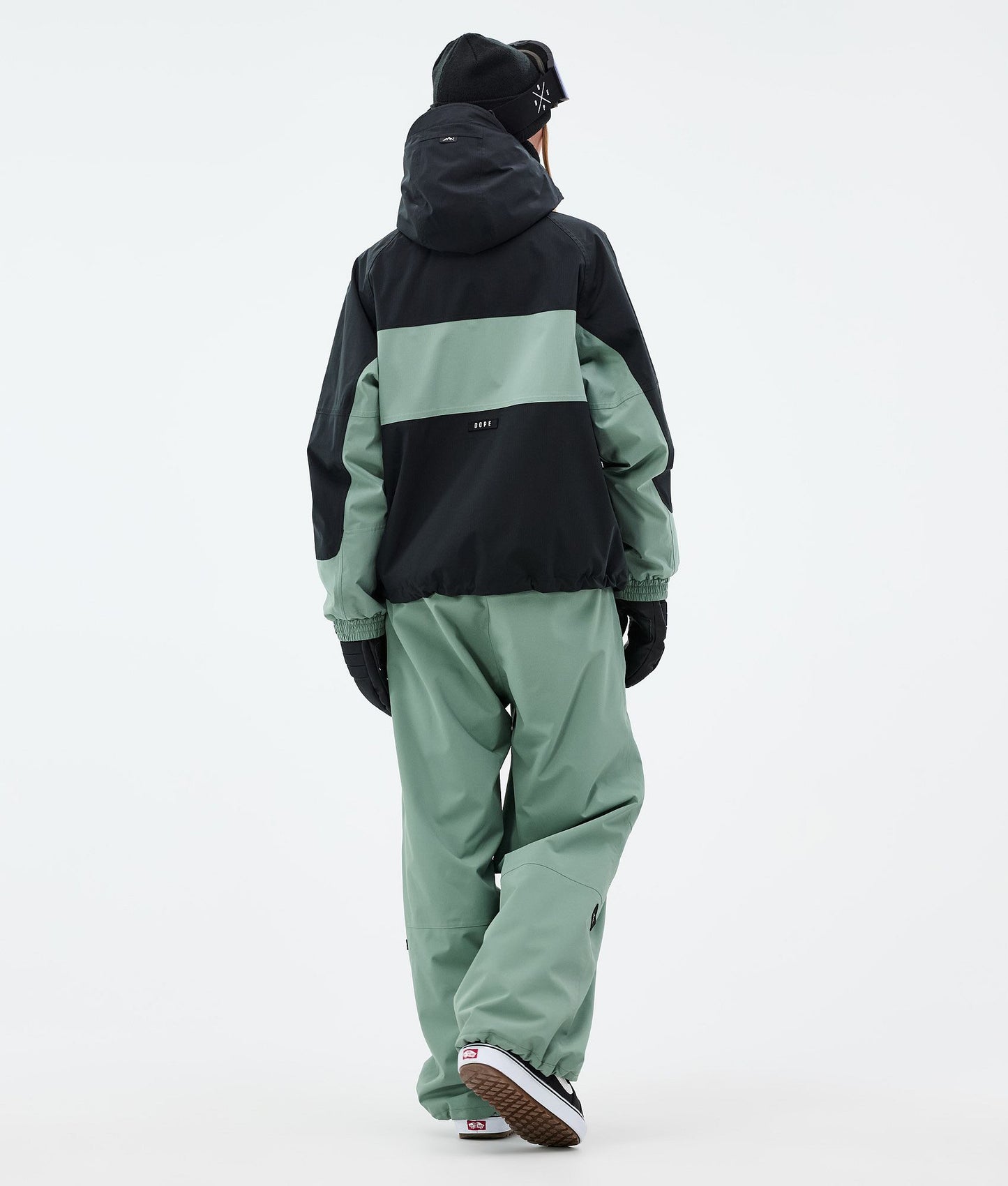 Snowboard Jacket Women Stripe Black/Faded Green