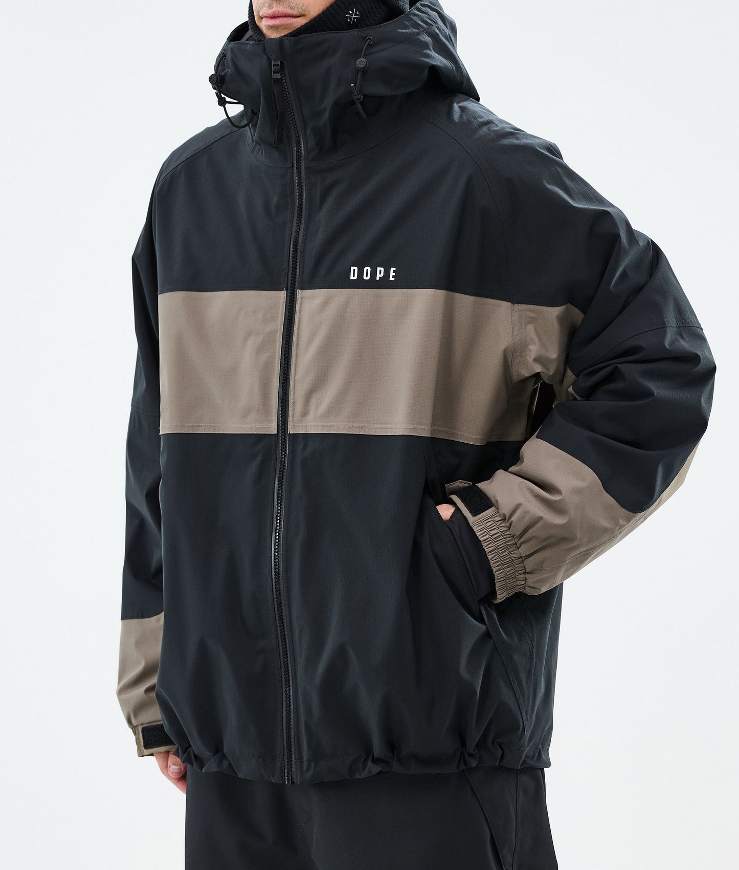 Snowboard Jacket Men Stripe Black/Walnut