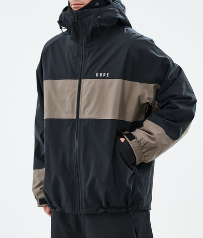 Snowboard Jacket Men Stripe Black/Walnut