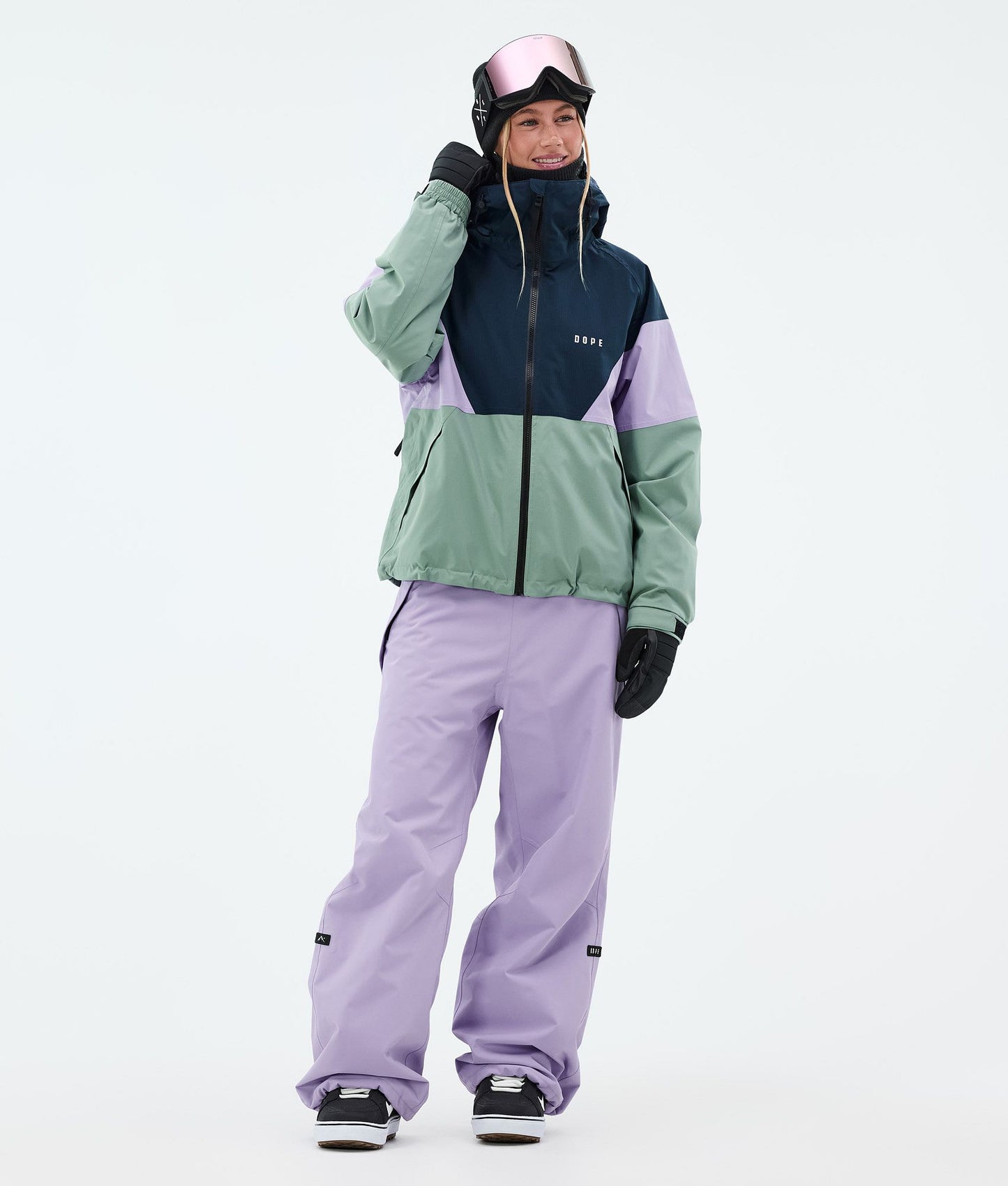 Snowboard Jacket Women Sport Dark Blue/Faded Violet/Faded Green