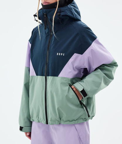 Snowboard Jacket Women Sport Dark Blue/Faded Violet/Faded Green