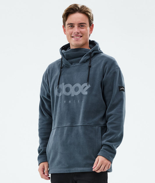 Fleece Hoodie Men Metal Blue