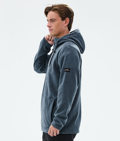 Fleece Hoodie Men Metal Blue