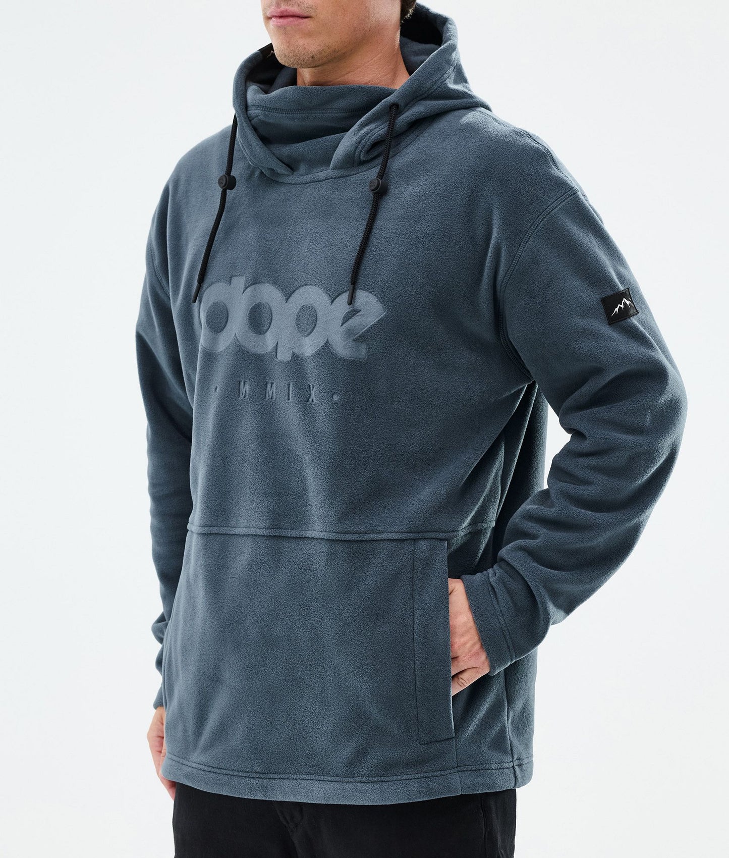 Fleece Hoodie Men Metal Blue