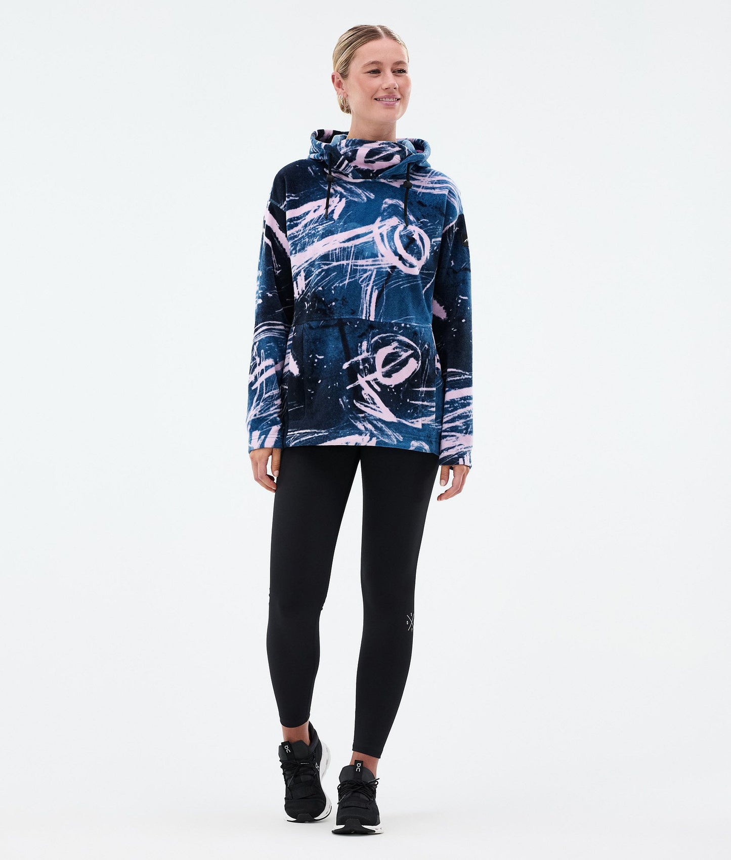 Fleece Hoodie Women Carvings Pink