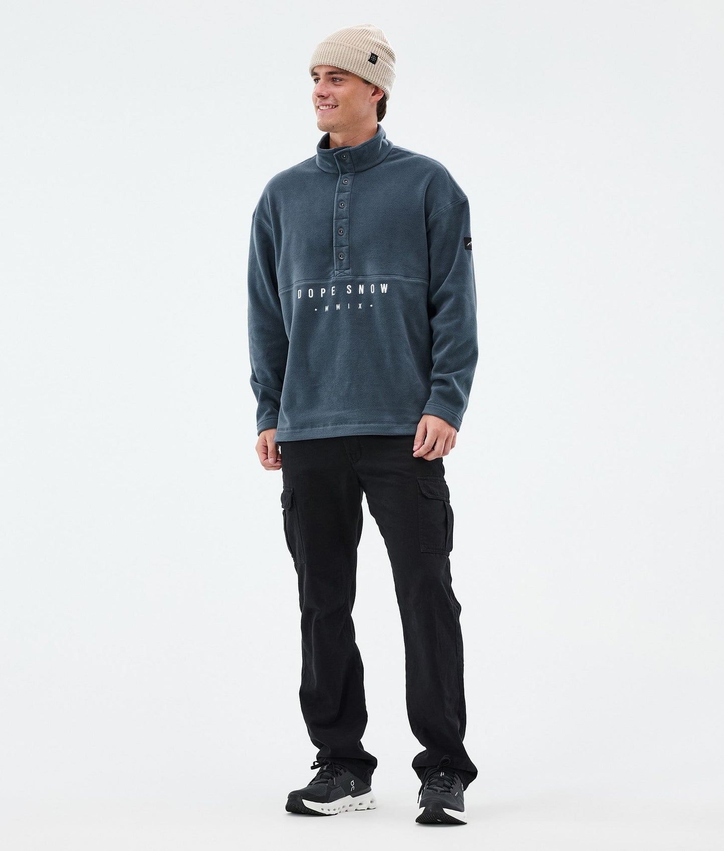 Fleece Sweater Men Metal Blue