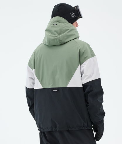 Snowboard Jacket Men Sport Moss Green/Light Grey/Black