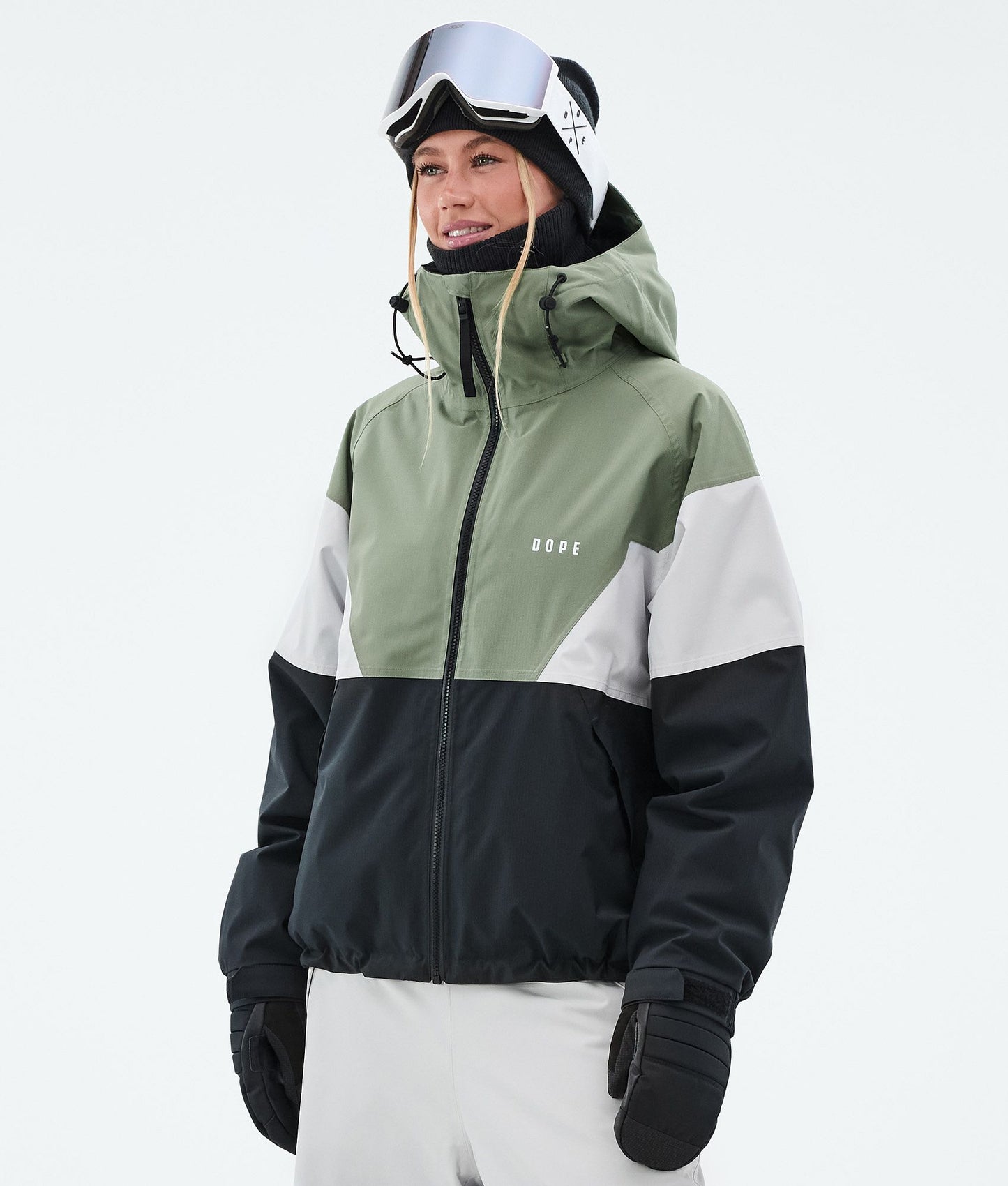 Snowboard Jacket Women Spike Black/Faded Green