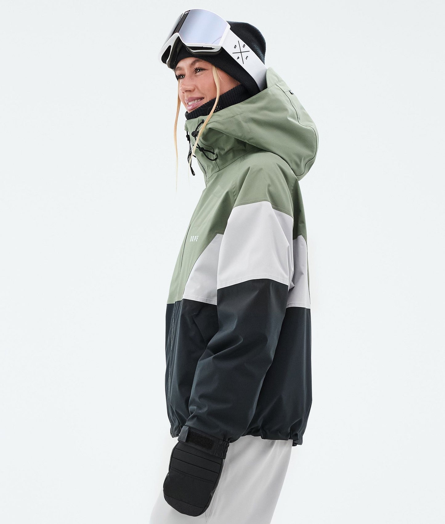 Snowboard Jacket Women Sport Moss Green/Light Grey/Black